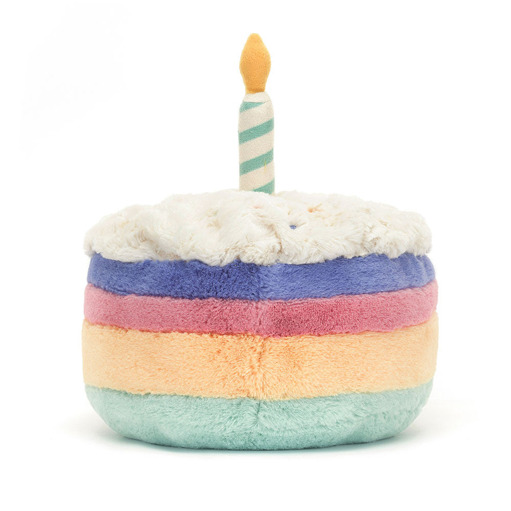 JELLYCAT® Amuseables Rainbow Birthday Cake – Kutlamaya Hazır Renkli Peluş Pasta