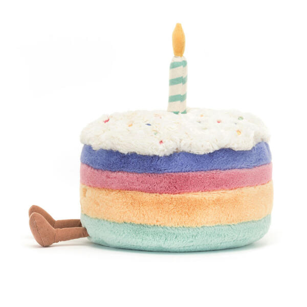 JELLYCAT® Amuseables Rainbow Birthday Cake – Kutlamaya Hazır Renkli Peluş Pasta - Görsel 2