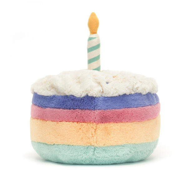 JELLYCAT® Amuseables Rainbow Birthday Cake – Kutlamaya Hazır Renkli Peluş Pasta - Görsel 3