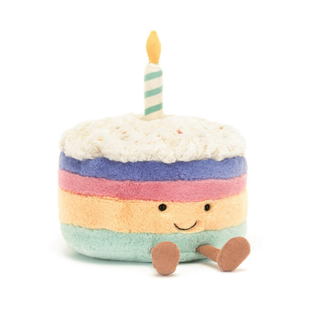 Jellycat Amuseables Rainbow Birthday Cake pelüş pasta figür