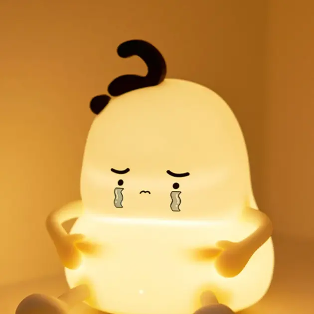 dekoratif gece lambası, üzgün çocuk gece lambası, silikon gece lambası, çocuk odası LED lamba, bebek odası aydınlatma, şarjlı gece lambası, taşınabilir LED lamba, ayarlanabilir parlaklık lamba, LED dekoratif ışık, hediye gece lambası